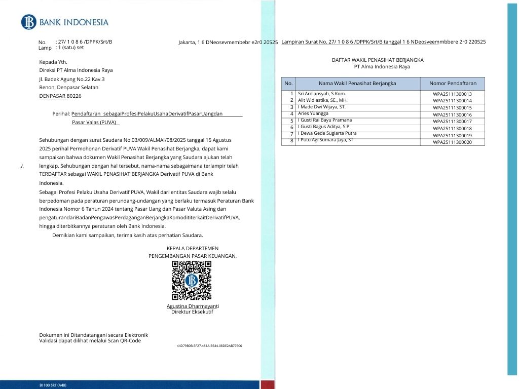 Persetujuan Wakil Penasihat PUVA