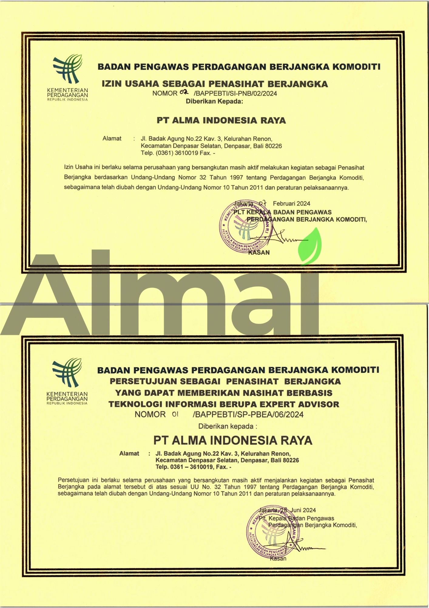 Izin Penasihat Berjangka dan Expert Advisor